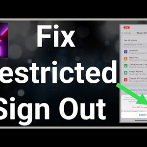 How To Fix Sign Out Is Not Available Due To Restrictions