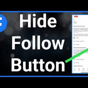 How To Remove Follow Button On Facebook Profile